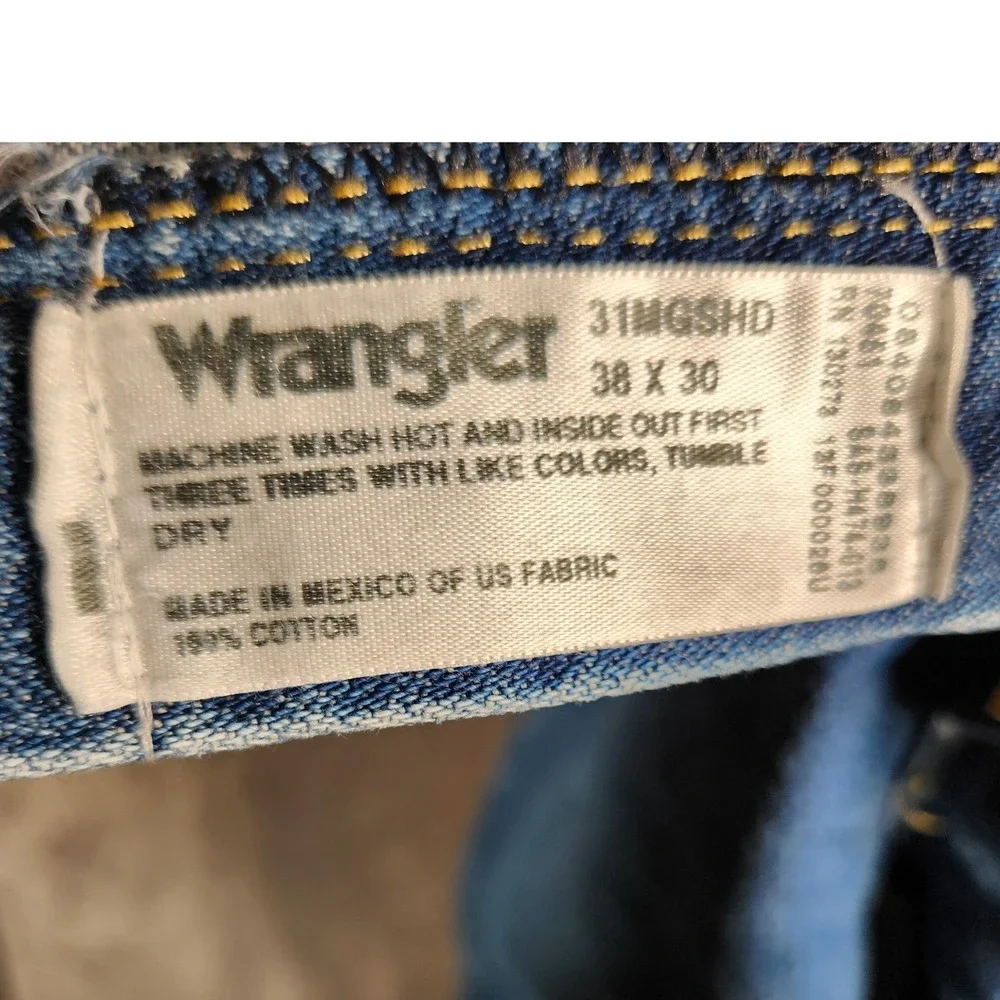 Wrangler Jeans Mens 38X30 Blue George Strait Cowboy Cut 31MGSHD Denim Cowboy Cut